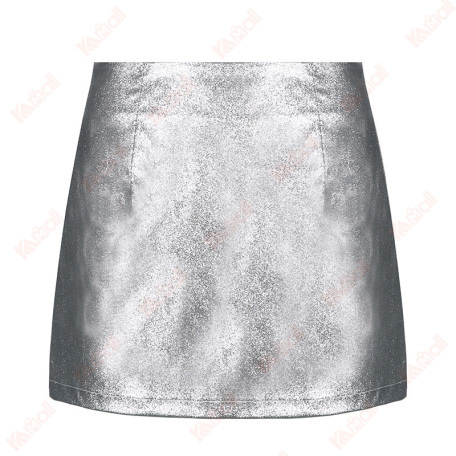 silver sparkly plain skirt lady